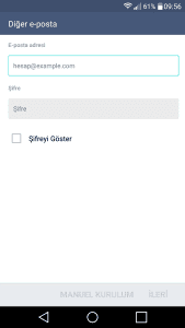 Android Mail Kurulumu