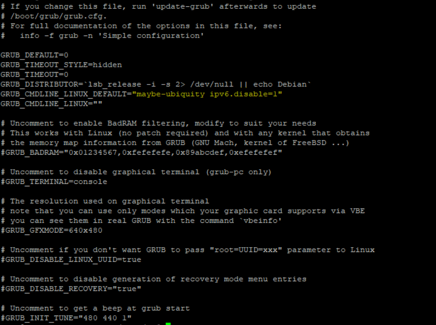 grub ipv6 kapama
